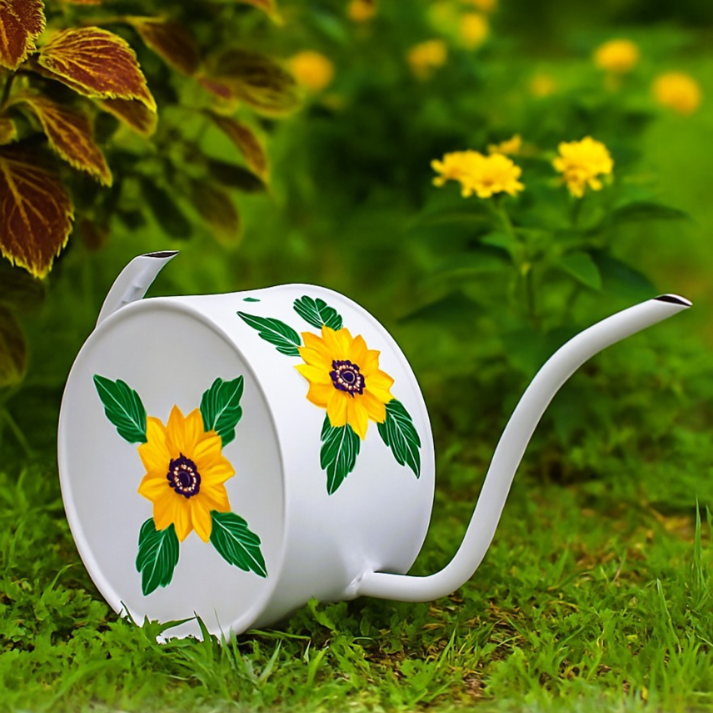 Handpainted Metal Watering Can
