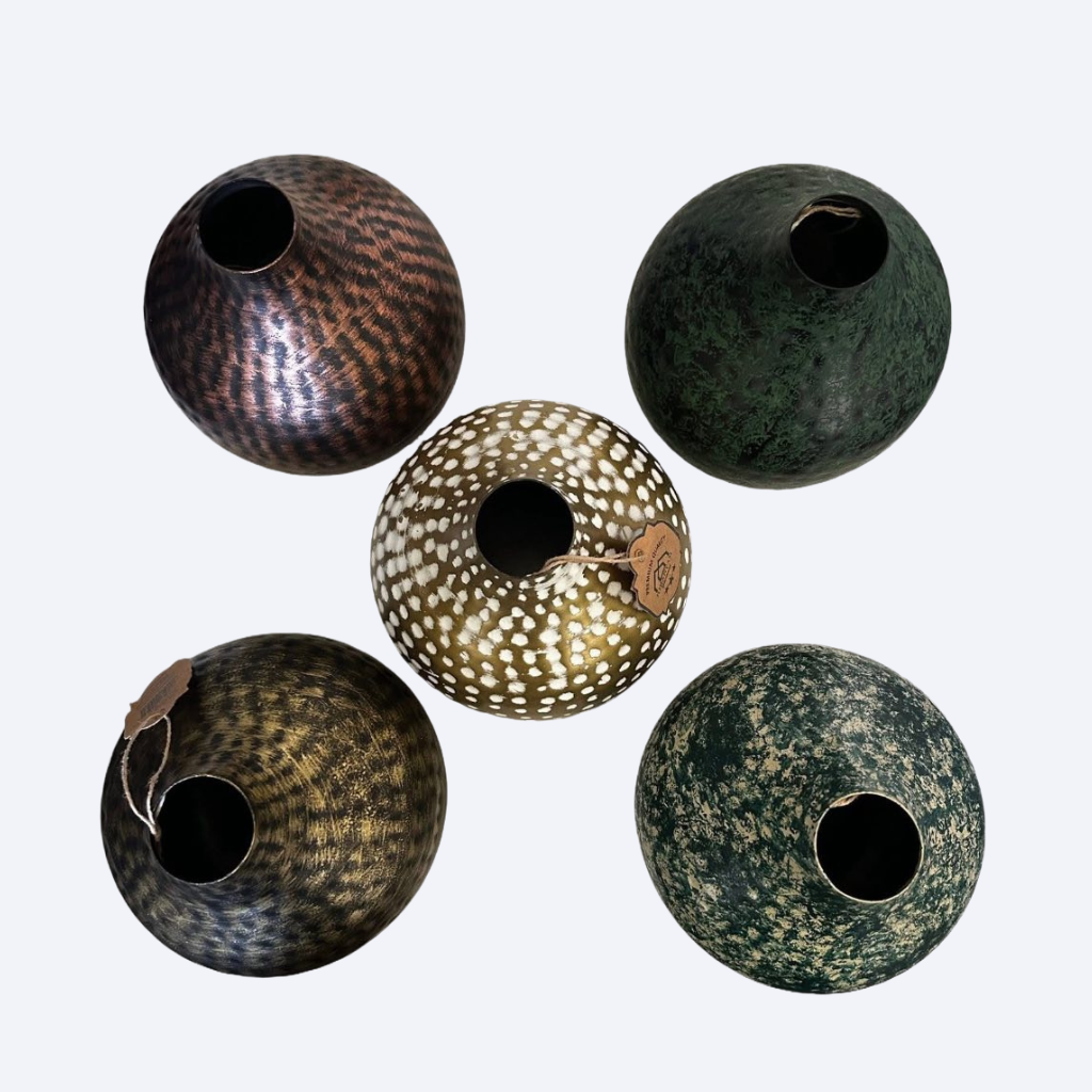 Luxurious Metal Vase with "Antique" Hand-finished