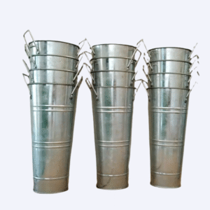 Galvanized Metal Tall planters with handles