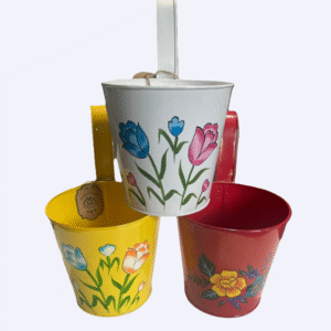 Handpainted Metal Balcony pot with hook