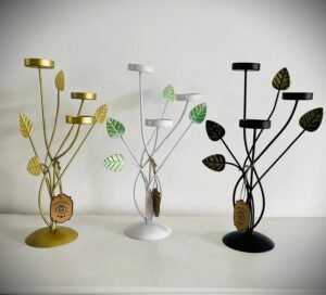 Large Metal Candle holder with 3 Arms  - 35 cm