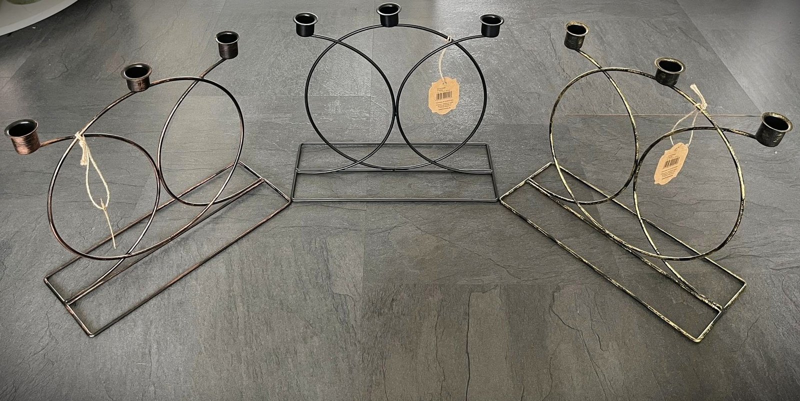 Large Metal Candle holder with 3 Arms - 31 cm