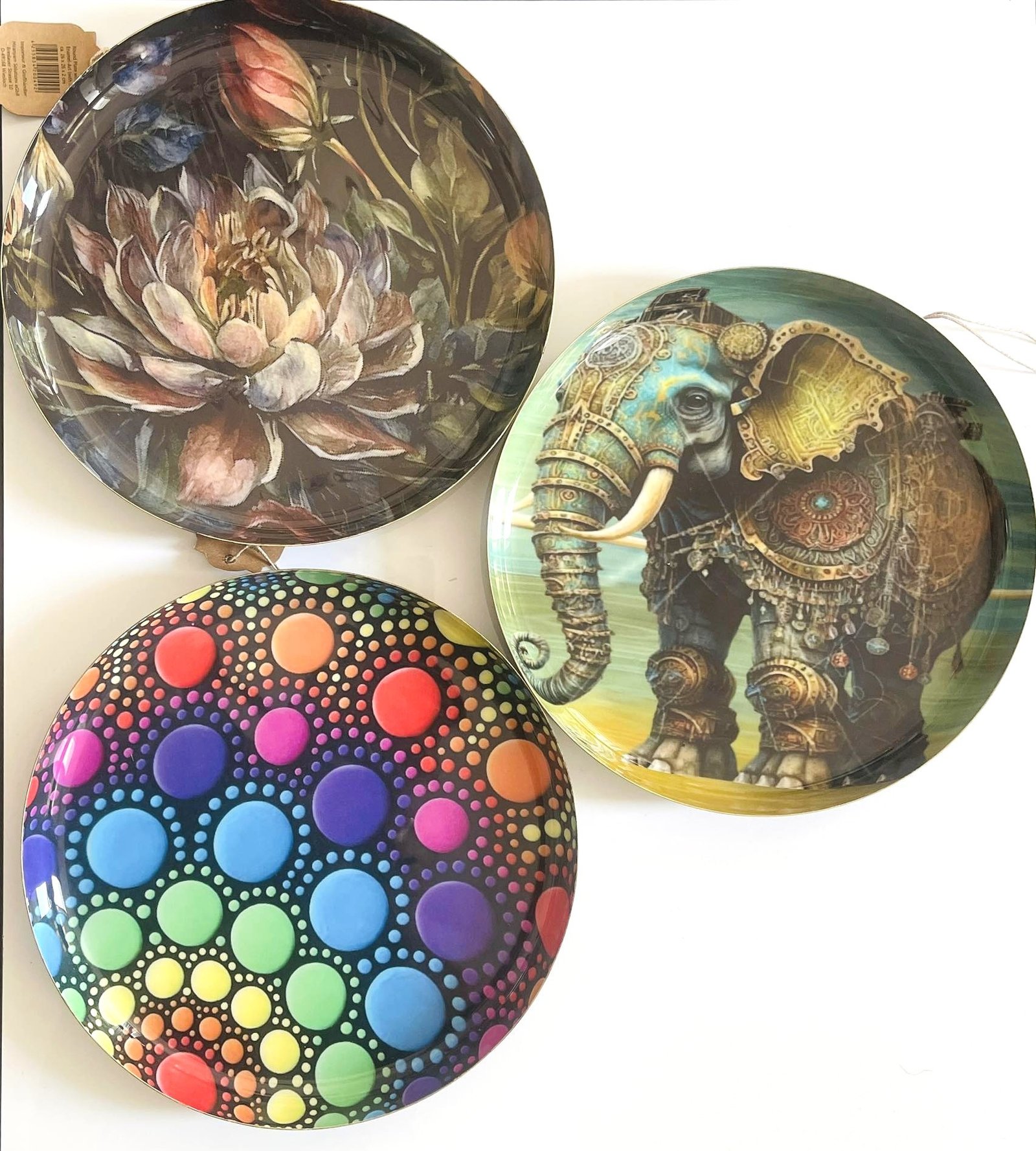 Designer Metal Tray / Wall decor plate with Enamel-Art