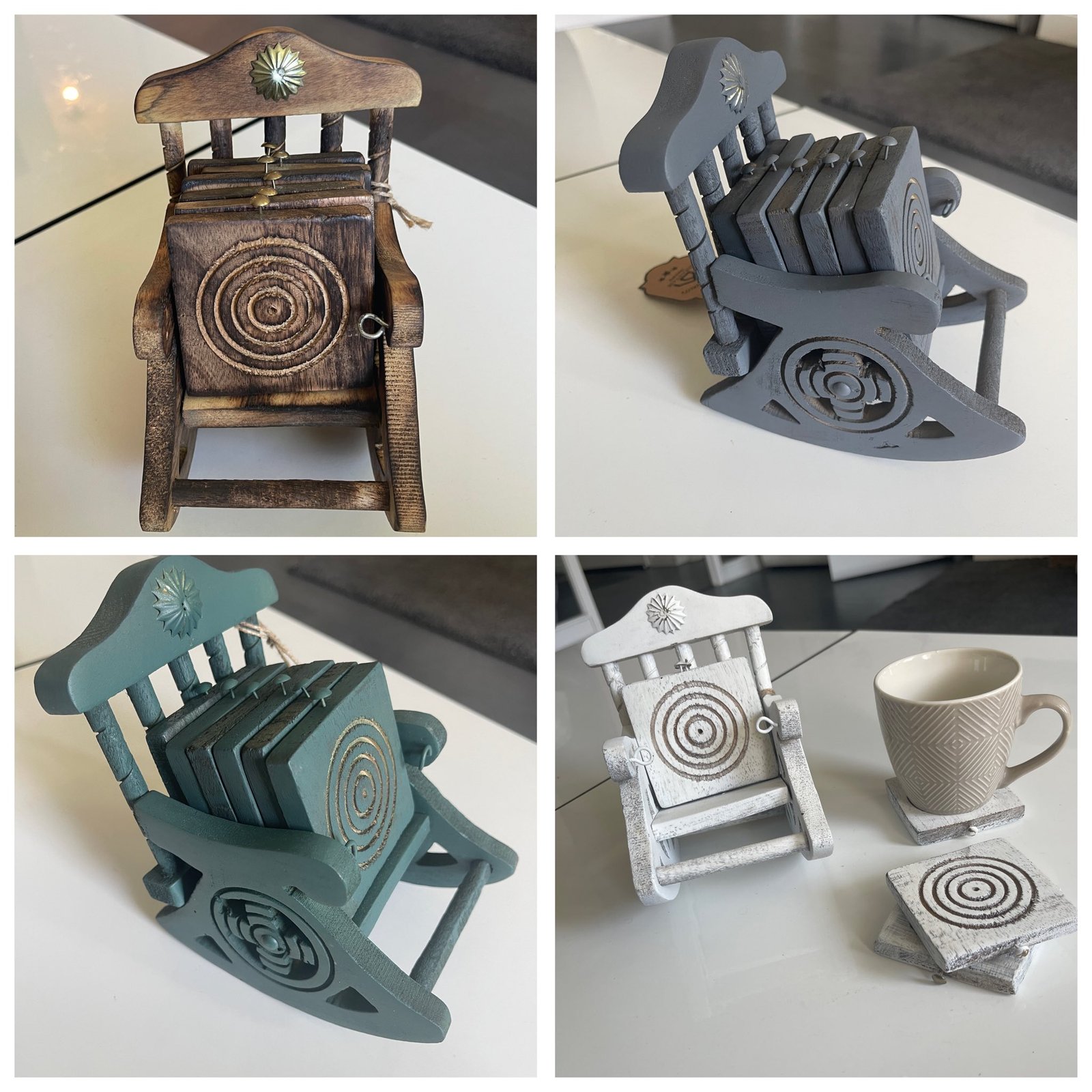 Handcrafted (Mango) Wooden Coasters in the form of vintage chair miniature - Table Décor