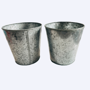 Metal pot - Natural finish -  Set of 5 or Set of 10
