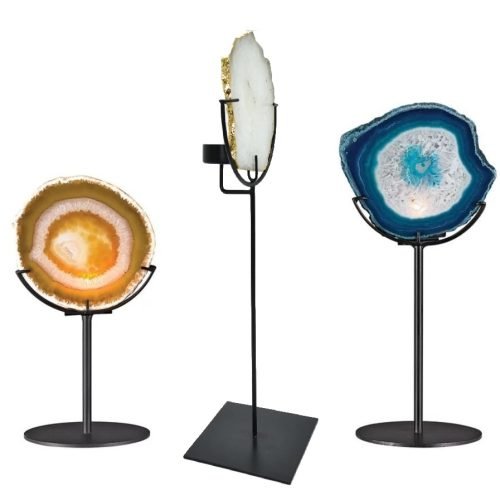 Achat mit Metallst+ñnder - Agate with-Metal-Stand