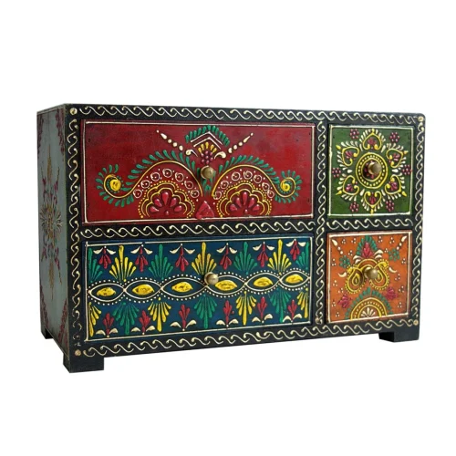Antike handbemalte Kommode Antique Hand painted Chest of Drawers