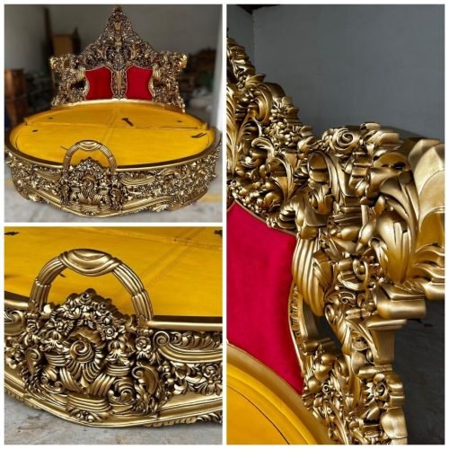 Aufwendig verziertes Kingsize-Bett Royal Heavily Carved King Size Bed