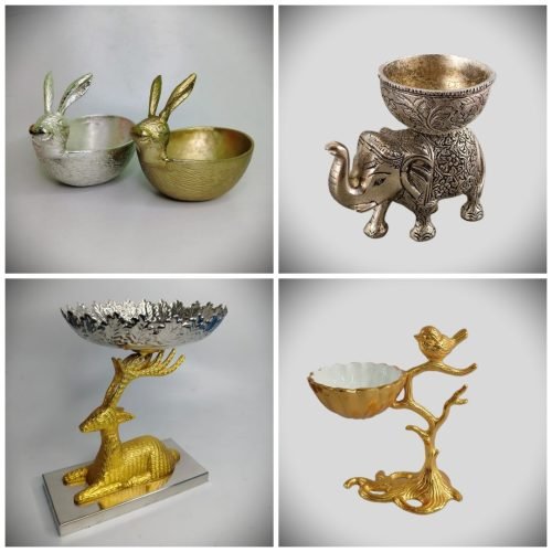 Designer Schale Metal Bowl - Deer Rabbit Hirsch, Hase, Elefant, Vogel Bird