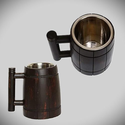 Edelstahl und Holz Bierkrug - Steel & Wood Beer Mug