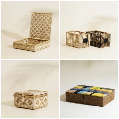 Geflochtene K+¦rbe Seil Weidengeflecht Jute Woven Baskets Box rope Wicker