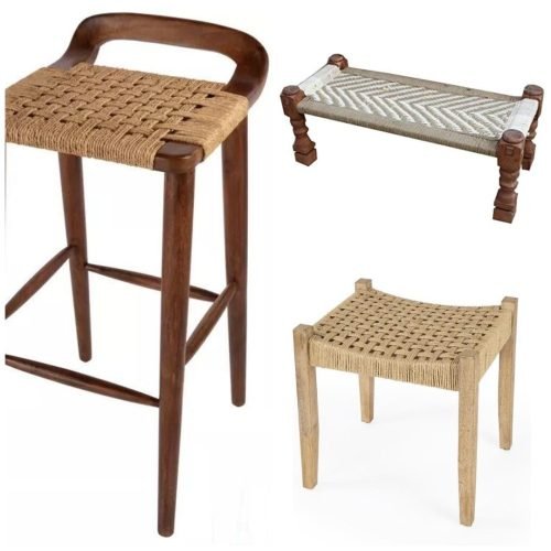 Geflochtene M+¦bel B+ñnke Hocker Holz Woven Furniture Benches Stools Wood
