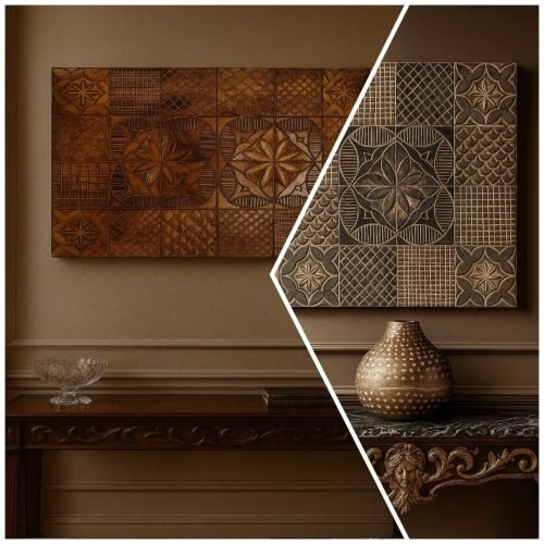 Geschnitzte Holz Wandkunst Carved Wooden- WandDeko Wall Art