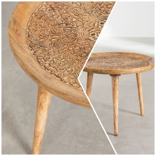 Geschnitzter Holzhocker Wooden Carved Stool
