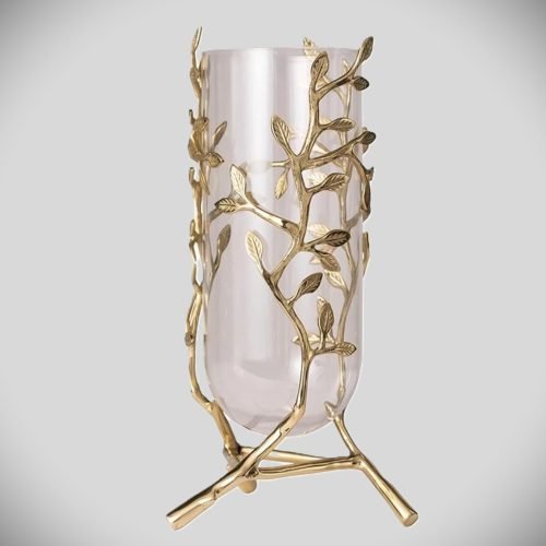 Glass Messing Brass Vase