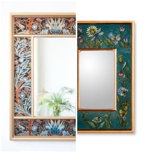 Handbemalte Spiegel emaillierte Spiegel Hand painted Mirror Enameled