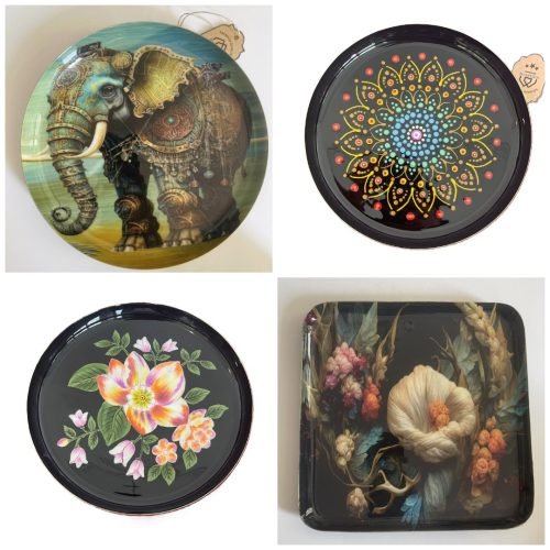 Handbemalte emaillierte Wand deko platten Handpainted Wall Decor