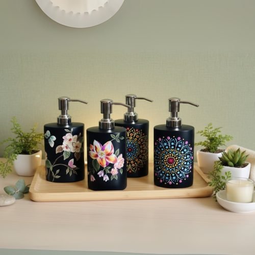 Handbemalter Edelstahl Seifenspender - Hand painted Steel Soap Dispenser
