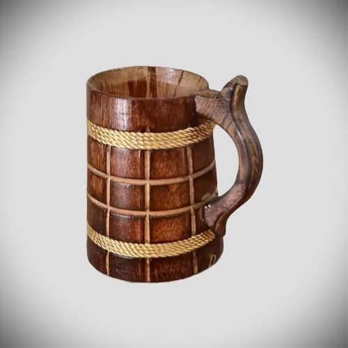 Holz Bierkrug Wood Beer Mug Party Trinken Gift Geschenk