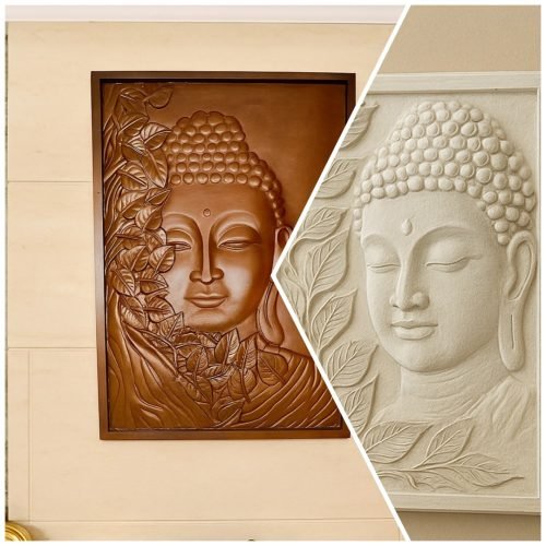 Holz Buddha-Wandkunst WandDeko Wooden Wall Art
