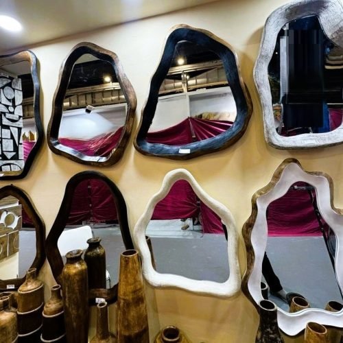 Holz Spiegel - unregelmäßig geformtem - Irregular Shaped Wood Mirror