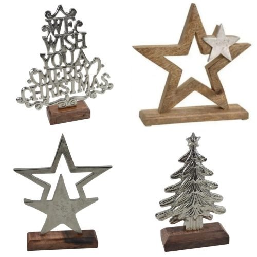 Holz und Metall Weihnachtsbaum u, Deko Wood & Metal Christmas Tree