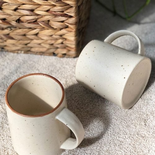 Kaffeetasse aus Steinzeug keramik Stoneware Ceramic Coffee Mug_White_b