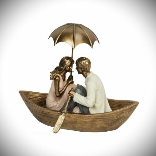 Liebespaar auf Boot Figur Polyresin Skulptur - Lovers on Boat