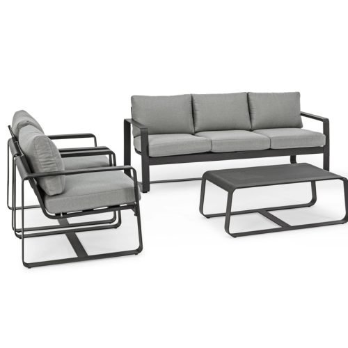 Lounge-Set aus Metall Au+ƒenbereich - Outdoor