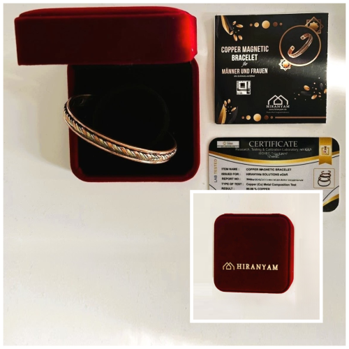 Magnetisches Kupfer armband - Geschenkbox Zertifikat Copper Magnetic Bracelet Gift Box, Certificate