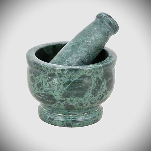 Marmor M+¦rser und St+¦+ƒel - Marble Mortar & Pestle