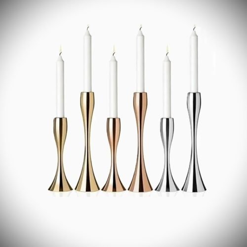 Metall Kerzenhalter Candle holder Silber Gold