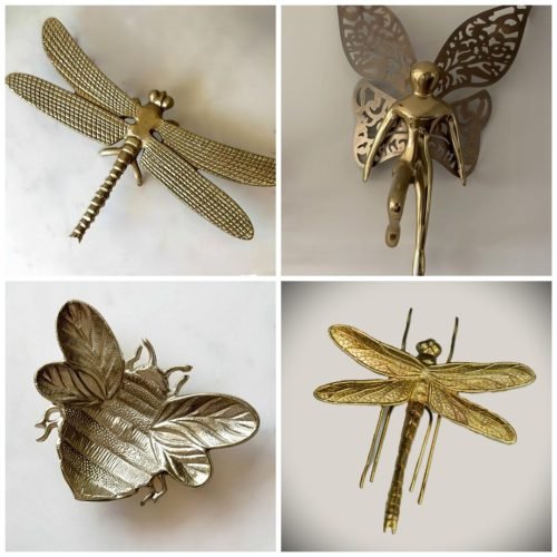 Metall Wandbehang Schmetterling Biene Wall Hanging Butterfly Bee