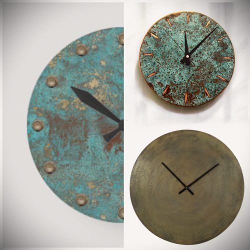 Metall-Wanduhr - Antik-Finish - Wall Clock Antique look