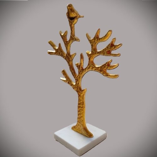 Metall baum mit Vogel auf Marmor - Tree with Bird on Marble stand