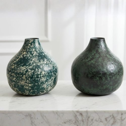 Metallvase mit antikem Finish - Flower Vase Antik finish