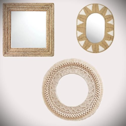 Spiegel mit geflochtenem Juteseil rahmen Jute Rope Woven Mirrors