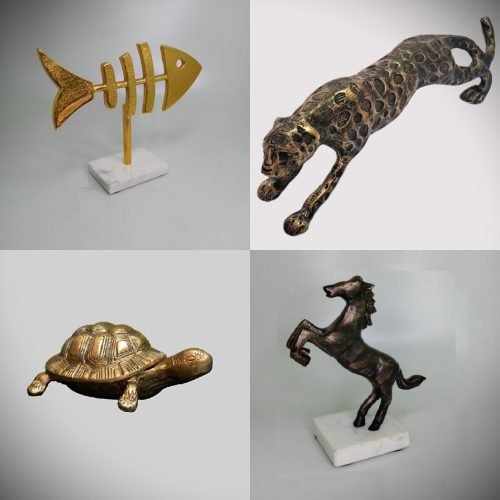Tier figuren Metall animals Leopard Horse Tortoise Fisch Pferd