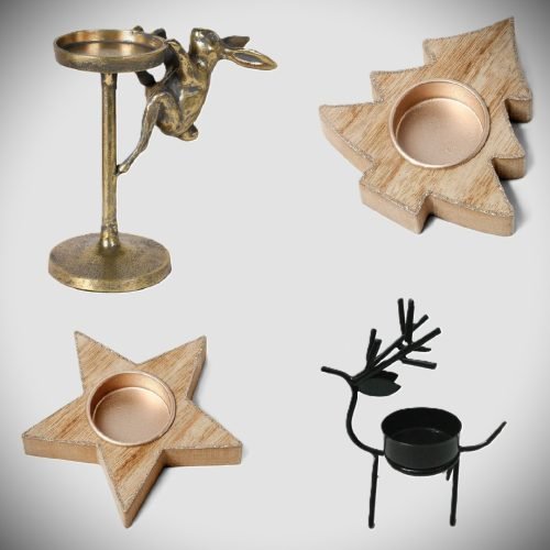 Weihnachts- u Osterkerzenhalter Hase Christmas Easter Candle Bunny